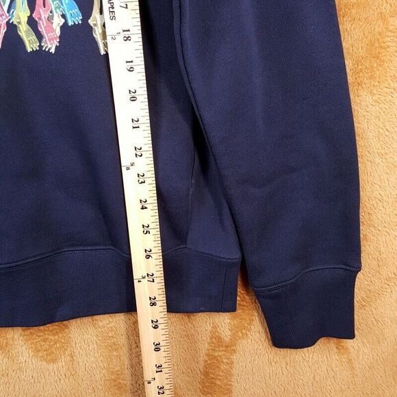 PAUL SMITH Sweatshirt Mens Small Navy Pullover Crew Regular Fit Skull $175 - Picture 8 of 9